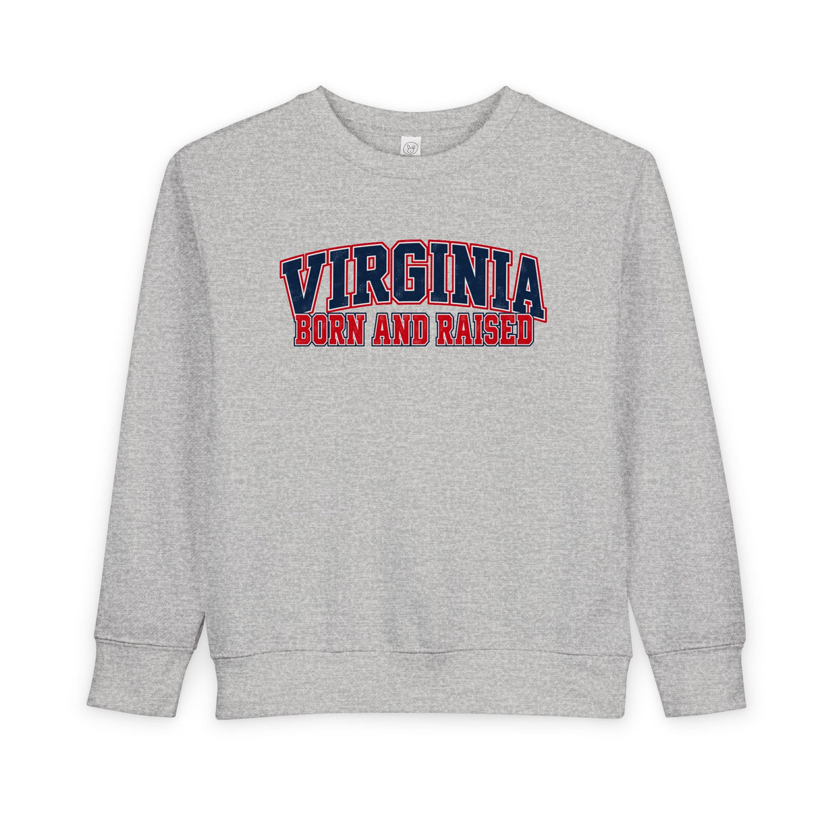 Virginia Born and Raised Classic Collegiate Unisex Toddler Sweatshirt