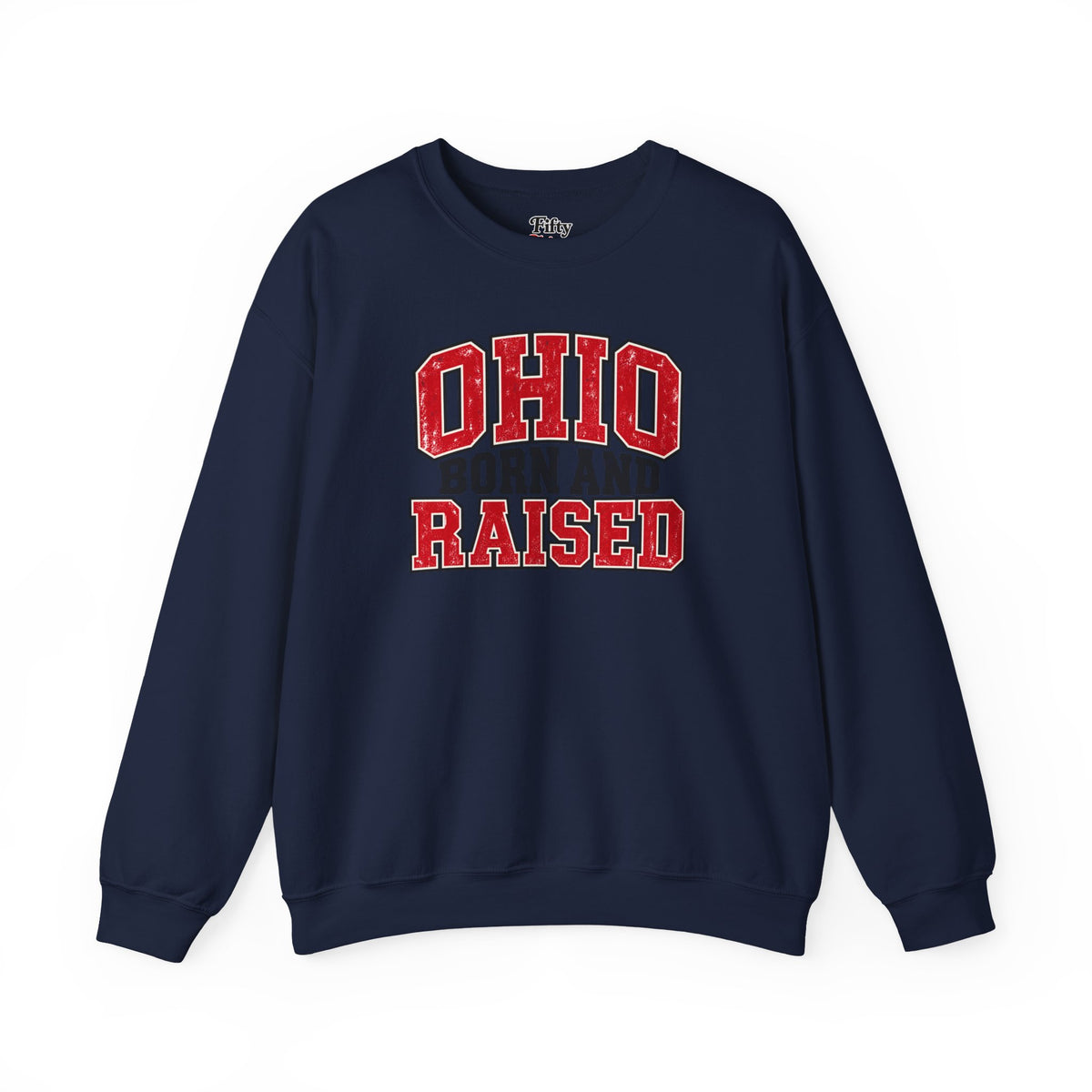 Ohio Born and Raised Vintage Collegiate Unisex Sweatshirt Graphic
