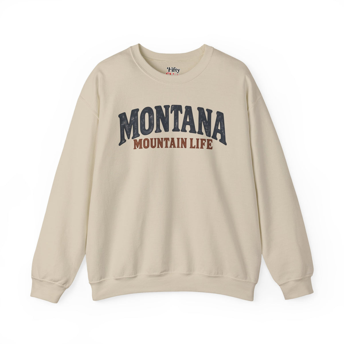 Montana Mountain Life Unisex Crewneck Sweatshirt State Name Graphic