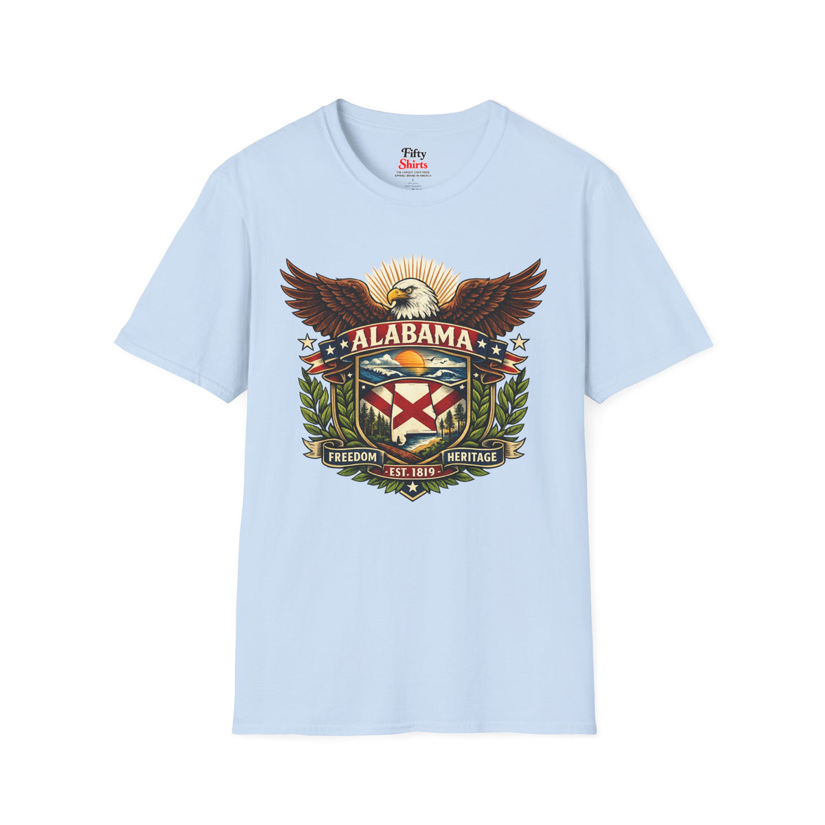 Alabama Americana Eagle Unisex Softstyle T Shirt State Pride Graphic Tee Collections FS03