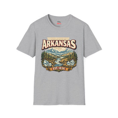Vintage Arkansas Heritage Unisex Softstyle T Shirt State Pride Graphic Tee Collections FS03