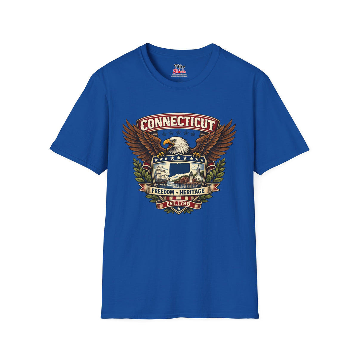 Connecticut American Eagle Unisex Softstyle T Shirt State Pride Graphic Tee Collections FS03