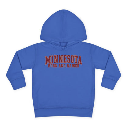 Minnesota Born and Raised Vintage Collegiate Unisex Toddler Pullover Fleece Hoodie