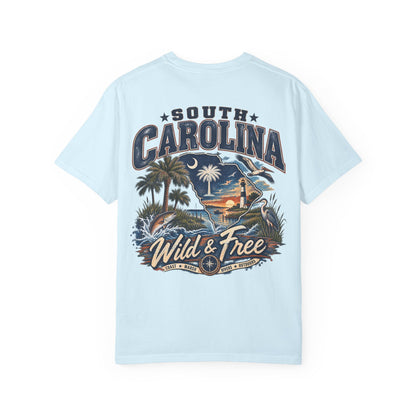 South Carolina Wild & Free Unisex Comfort Color 1717 Streetwear Graphic Tee