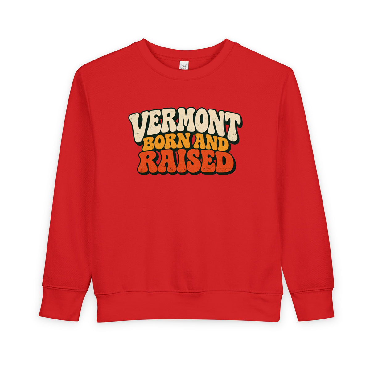 Vermont Born and Raised Retro 1970s Unisex Toddler Sweatshirt