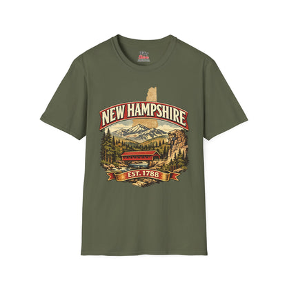 Vintage New Hampshire Heritage Unisex Softstyle T Shirt State Pride Graphic Tee Collections FS03