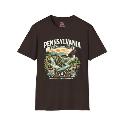 Pennsylvania Keystone State Adventure Unisex Softstyle T Shirt State Pride Graphic Tee Collections FS03