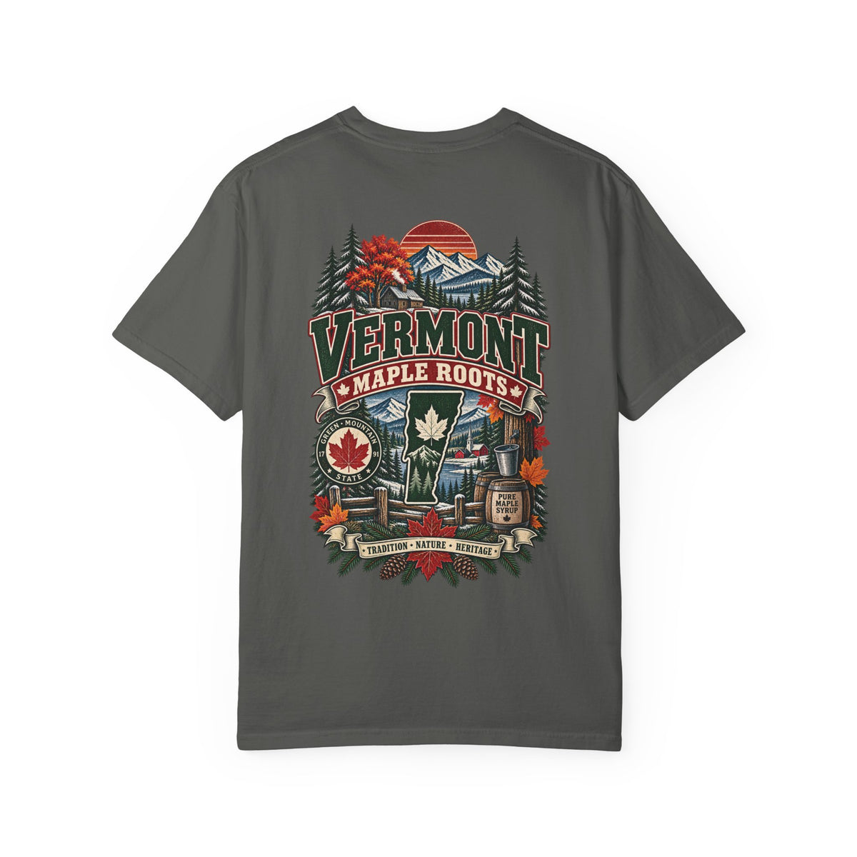 Vermont Maple Roots Unisex Comfort Color 1717 Streetwear Graphic Tee