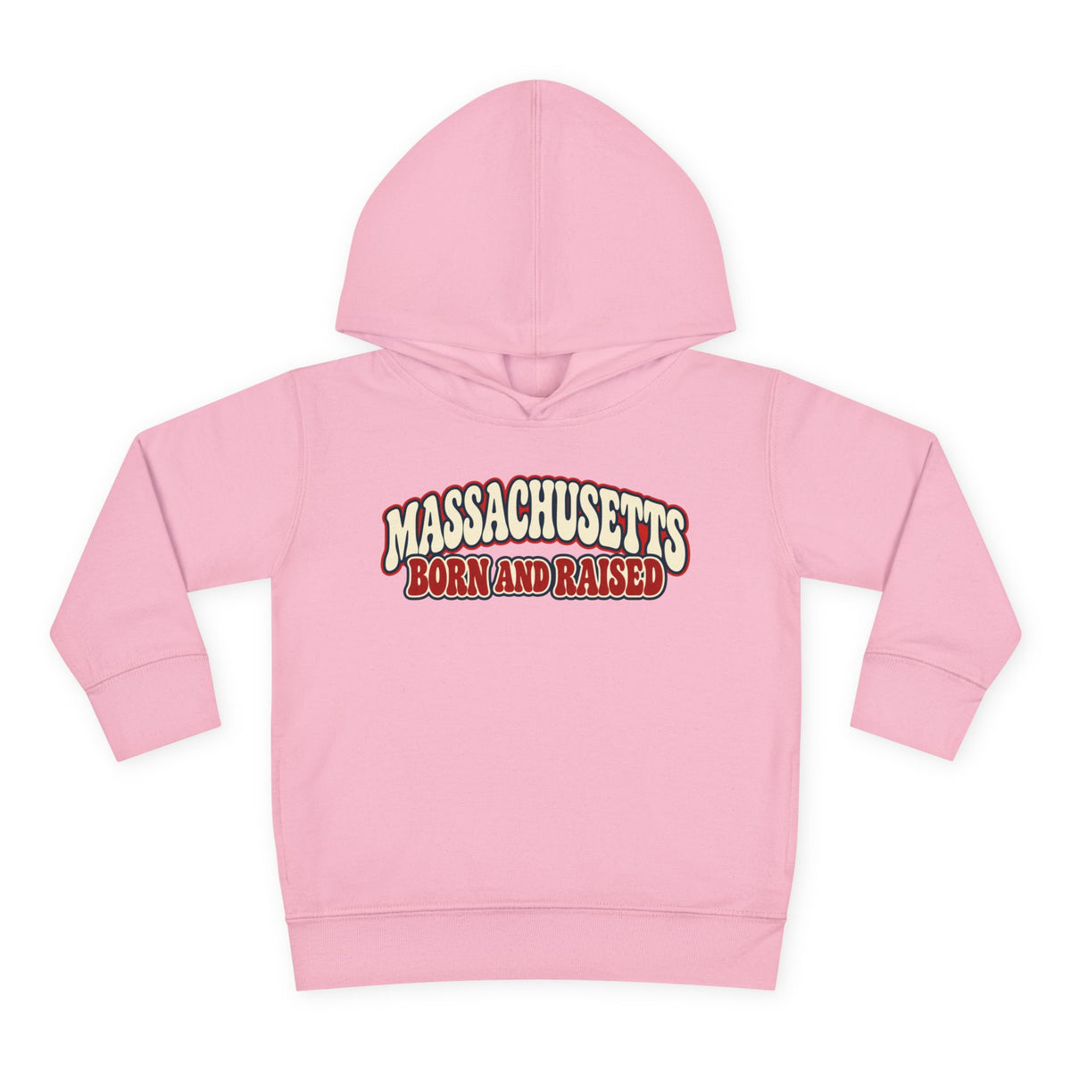 Massachusetts Born and Raised Retro 1970s Unisex Toddler Pullover Fleece Hoodie