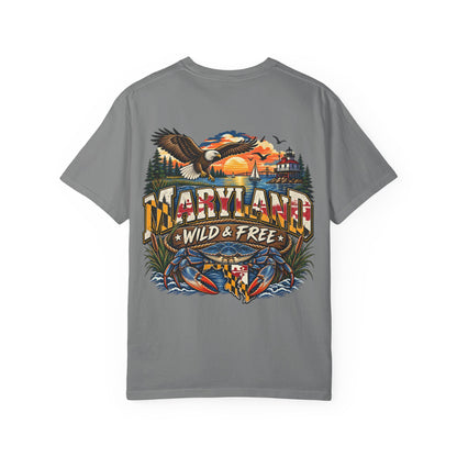Maryland Wild & Free Unisex Comfort Color 1717 Streetwear Graphic Tee