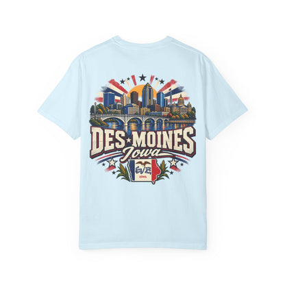 Des Moines Iowa Unisex Comfort Color 1717 Streetwear Graphic Tee