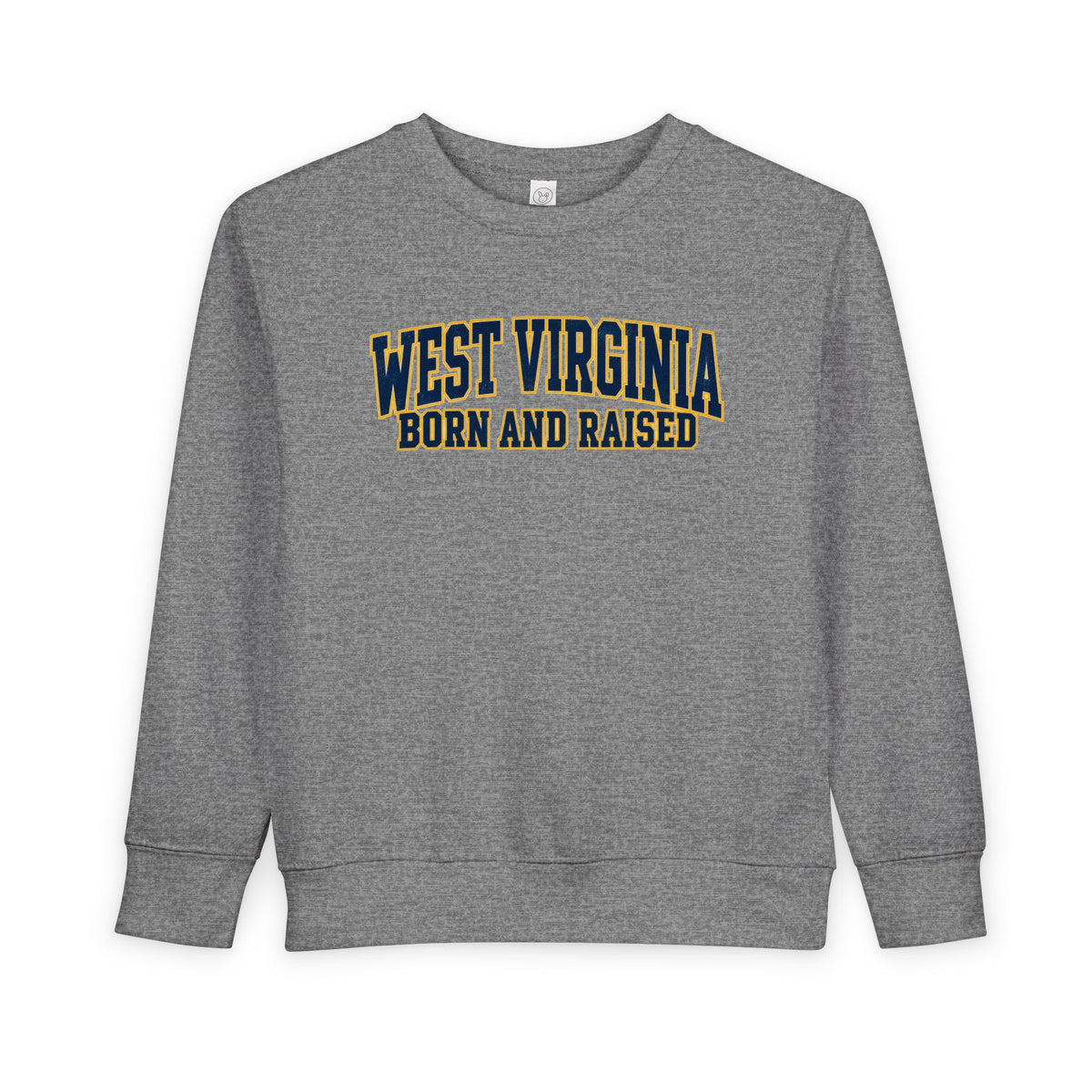 West Virginia Born and Raised Classic Collegiate Unisex Toddler Sweatshirt