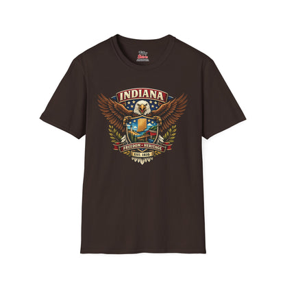 Indiana Americana Eagle Unisex Softstyle T Shirt State Pride Graphic Tee Collections FS03