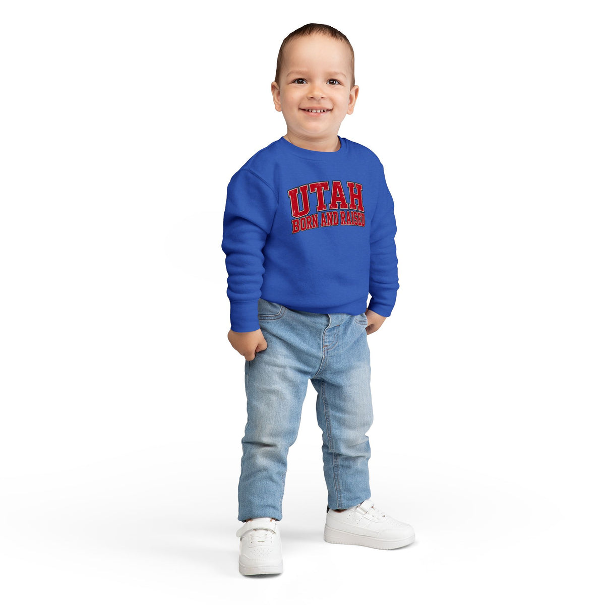 Utah Born and Raised Collegiate Classic Unisex Toddler Sweatshirt