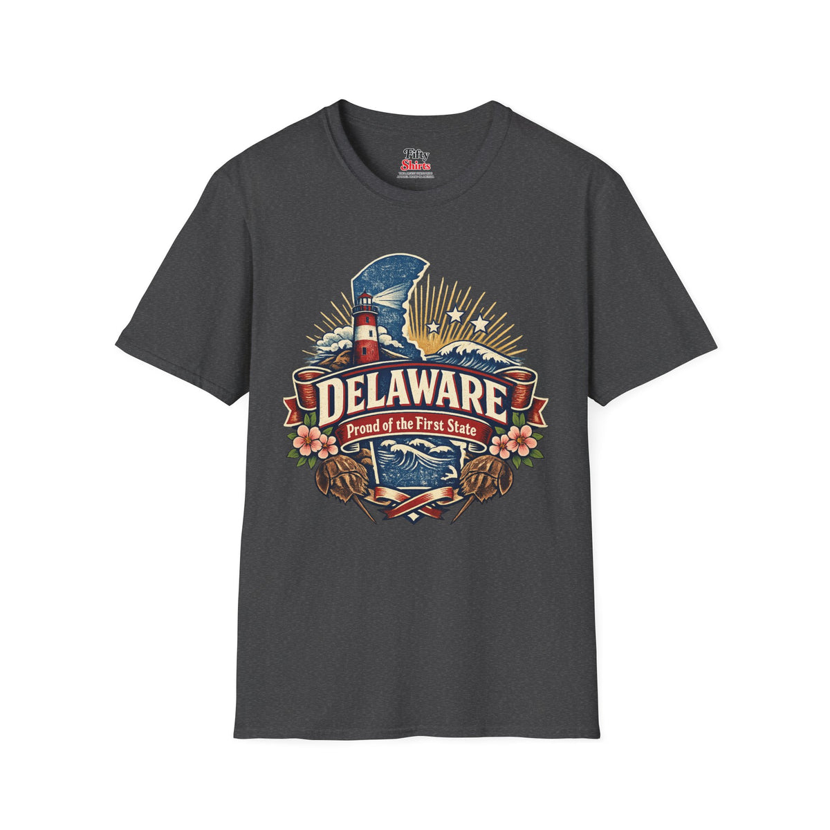 Delaware State Pride Unisex Softstyle T Shirt State Pride Graphic Tee Collections FS03