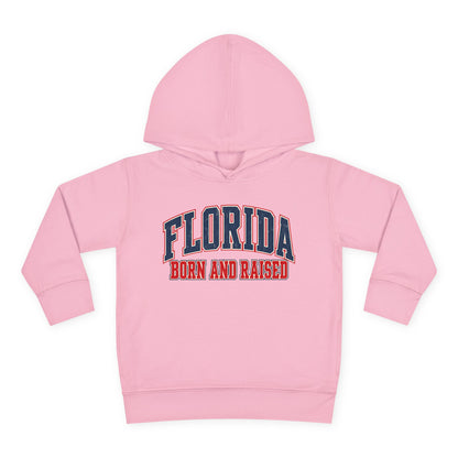 Florida Born and Raised Vintage Collegiate Unisex Toddler Pullover Fleece Hoodie