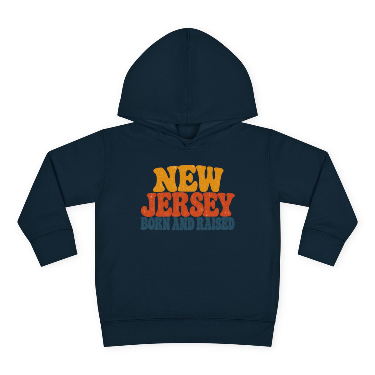 New Jersey Born and Raised Retro 1970s Unisex Toddler Pullover Fleece Hoodie