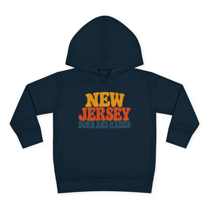 New Jersey Born and Raised Retro 1970s Unisex Toddler Pullover Fleece Hoodie