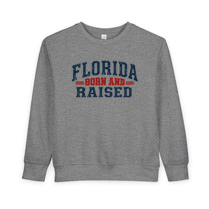 Florida Born and Raised Rustic Americana Unisex Toddler Sweatshirt