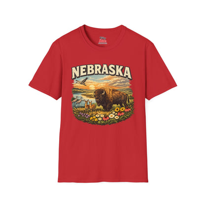 Nebraska Wildlife Unisex Softstyle T Shirt State Pride Graphic Tee Collections FS03