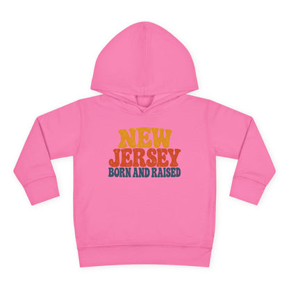 New Jersey Born and Raised Retro 1970s Unisex Toddler Pullover Fleece Hoodie