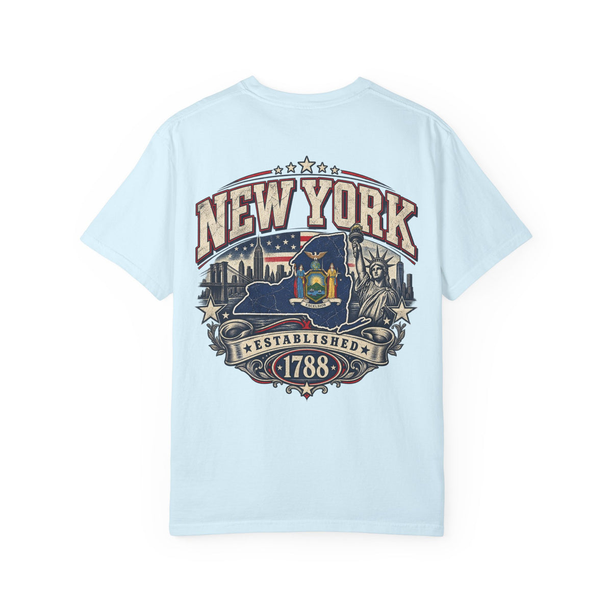 New York Established 1788 Unisex Comfort Color 1717 Streetwear Graphic Tee