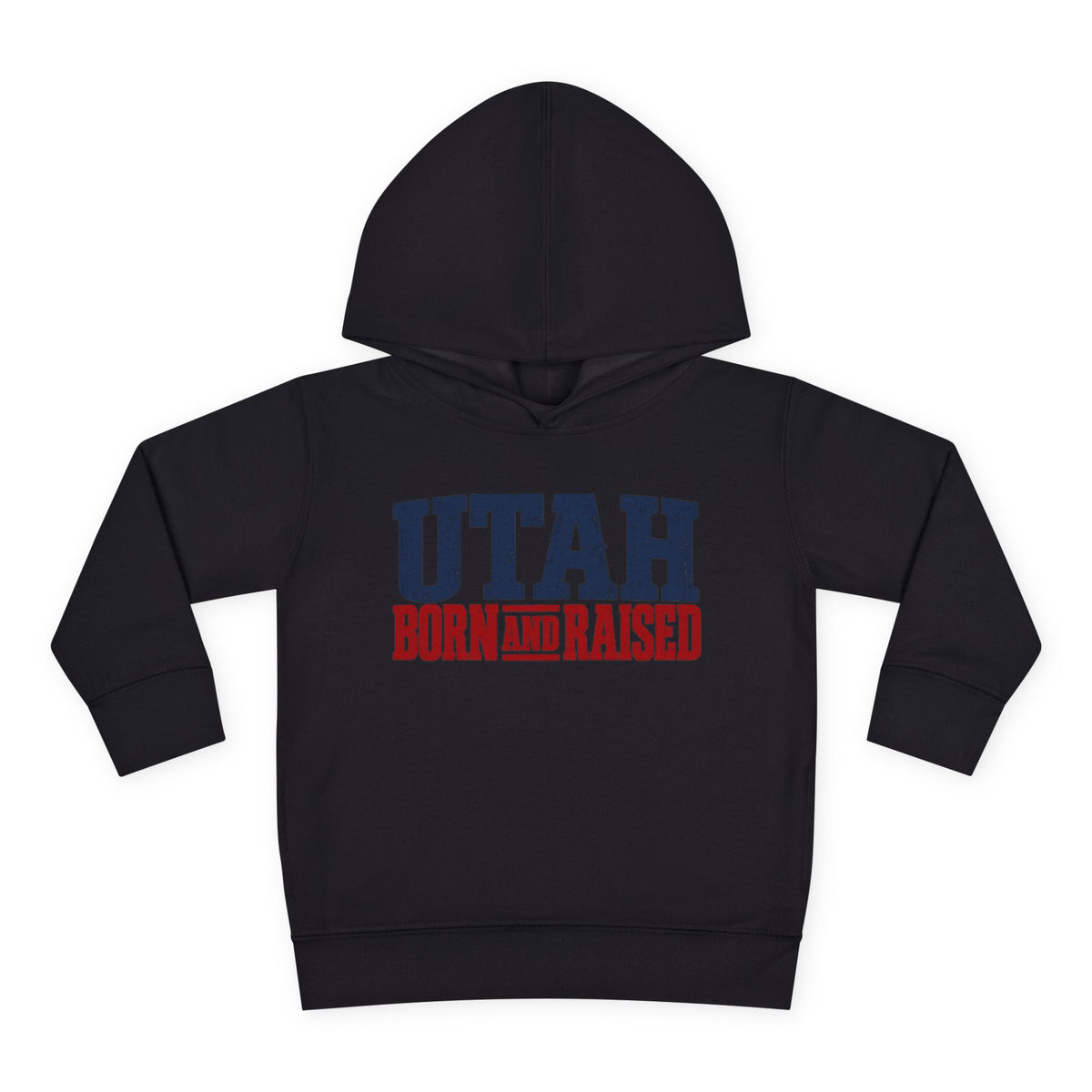 Utah Born and Raised Mountain West Style Unisex Toddler Pullover Fleece Hoodie
