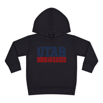 Utah Born and Raised Mountain West Style Unisex Toddler Pullover Fleece Hoodie