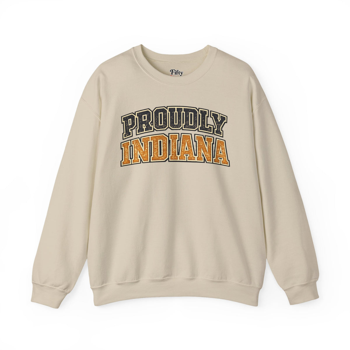 Proudly Indiana Unisex Crewneck Sweatshirt State Name Graphic