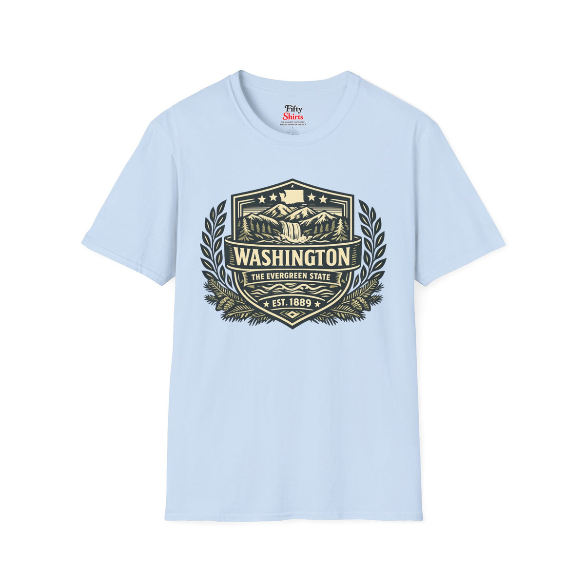 Washington Heritage Badge Unisex Softstyle T Shirt State Pride Graphic Tee Collections FS03