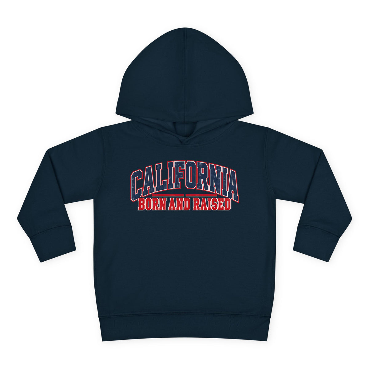 California Born and Raised Vintage Collegiate Unisex Toddler Pullover Fleece Hoodie