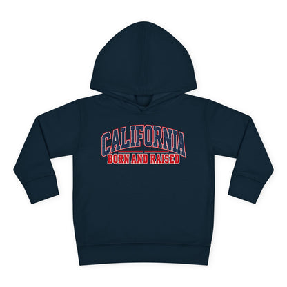 California Born and Raised Vintage Collegiate Unisex Toddler Pullover Fleece Hoodie