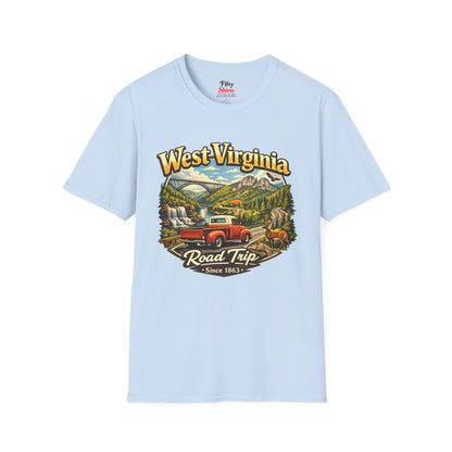 West Virginia Road Trip Unisex Softstyle T Shirt State Pride Graphic Tee Collections FS03