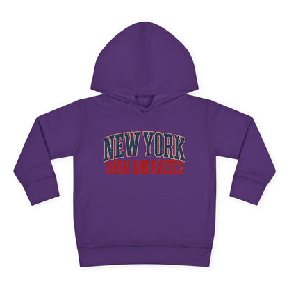 New York Born and Raised Old-School Americana Unisex Toddler Pullover Fleece Hoodie Graphic