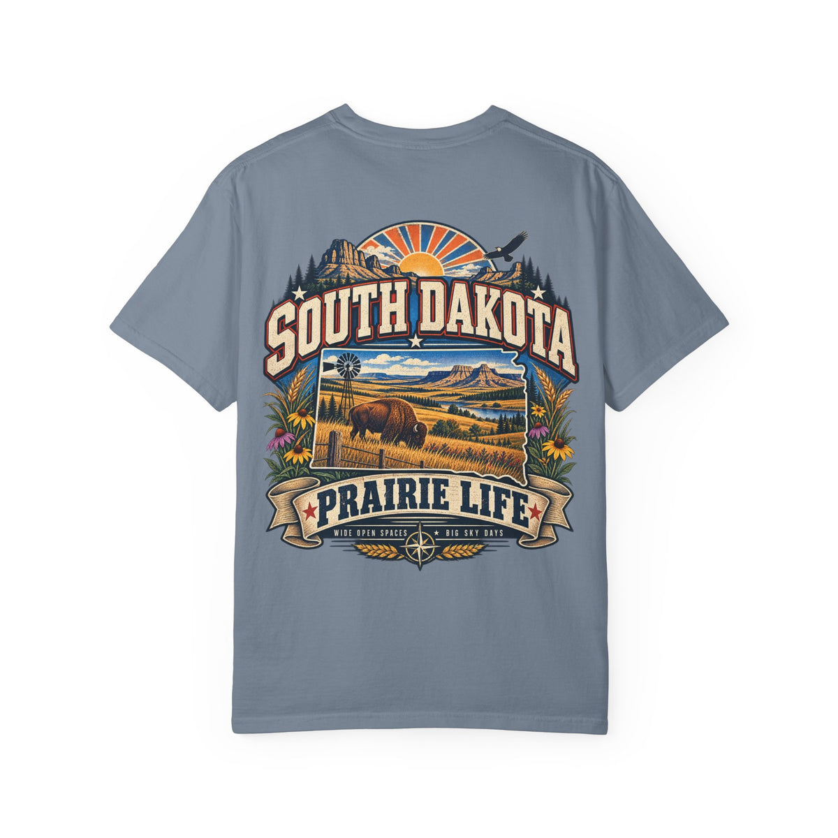 South Dakota Prairie Life Unisex Comfort Color 1717 Streetwear Graphic Tee