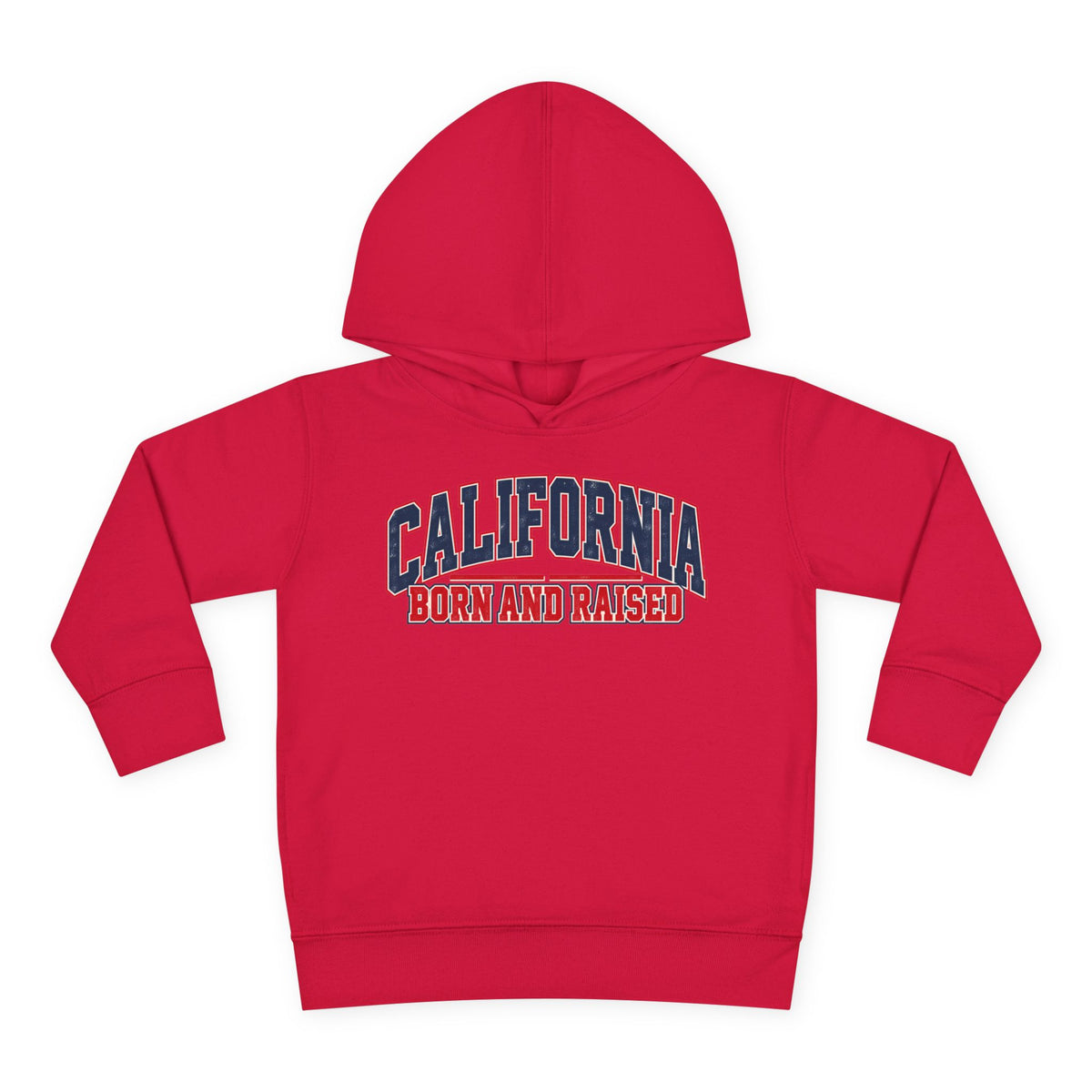 California Born and Raised Vintage Collegiate Unisex Toddler Pullover Fleece Hoodie