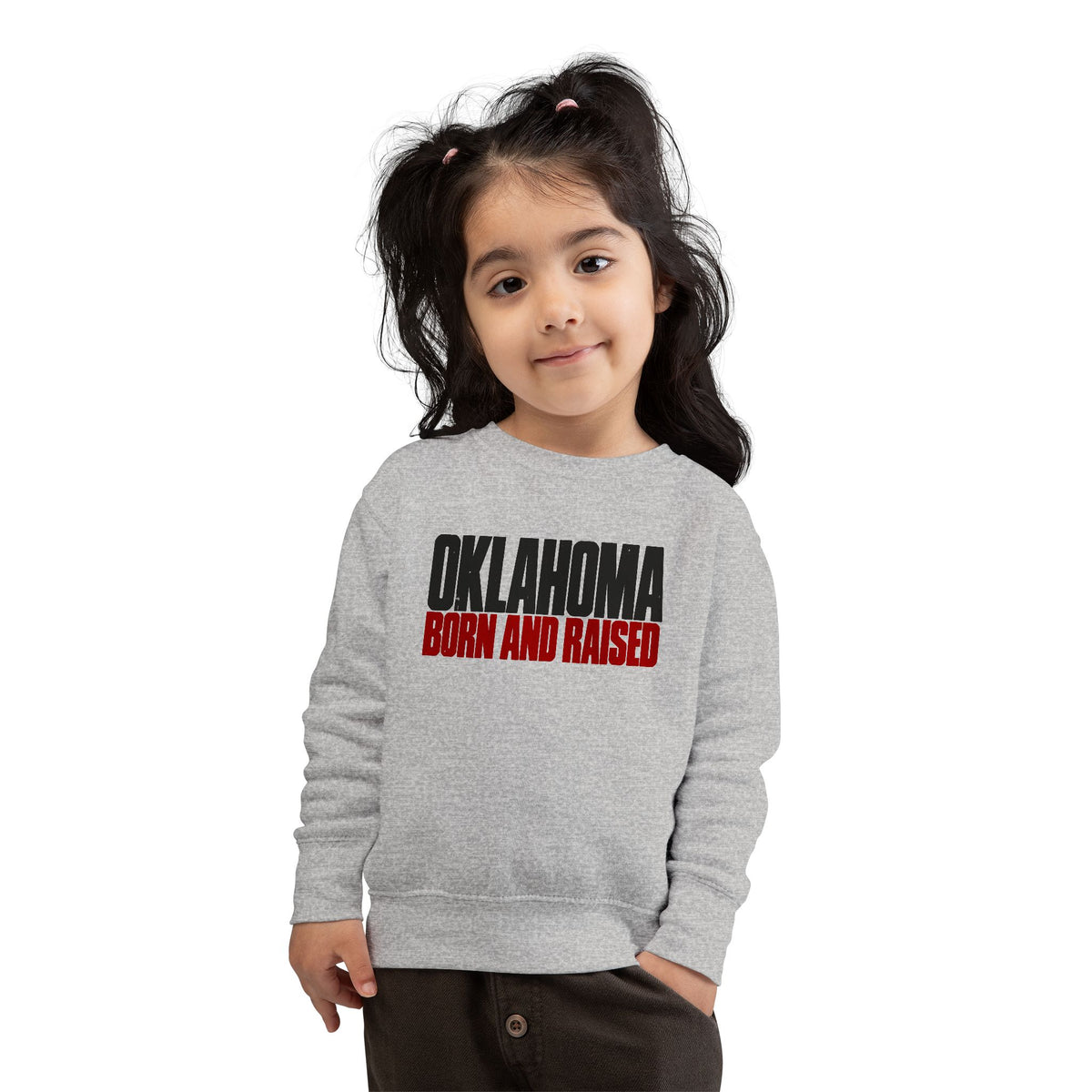 Oklahoma Born and Raised Oklahoma Streetwear Unisex Toddler Sweatshirt