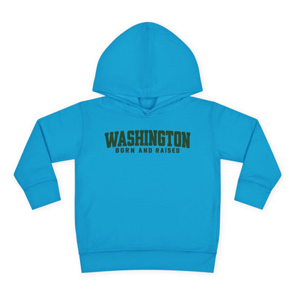Washington Born and Raised Minimal Modern Unisex Toddler Pullover Fleece Hoodie
