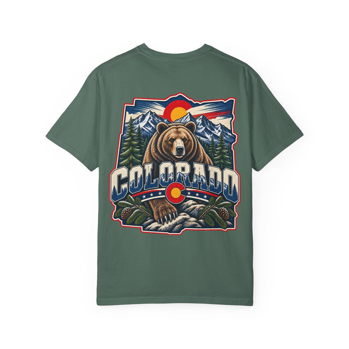 Colorado Bear Emblem  Unisex Comfort Color 1717 Streetwear Graphic Tee