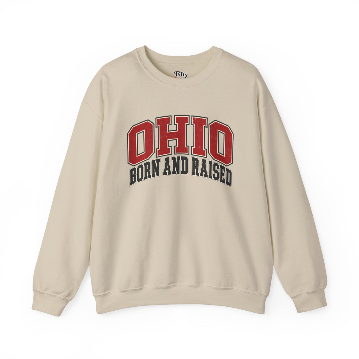 Ohio Born and Raised Old-School Athletic Unisex Sweatshirt Graphic