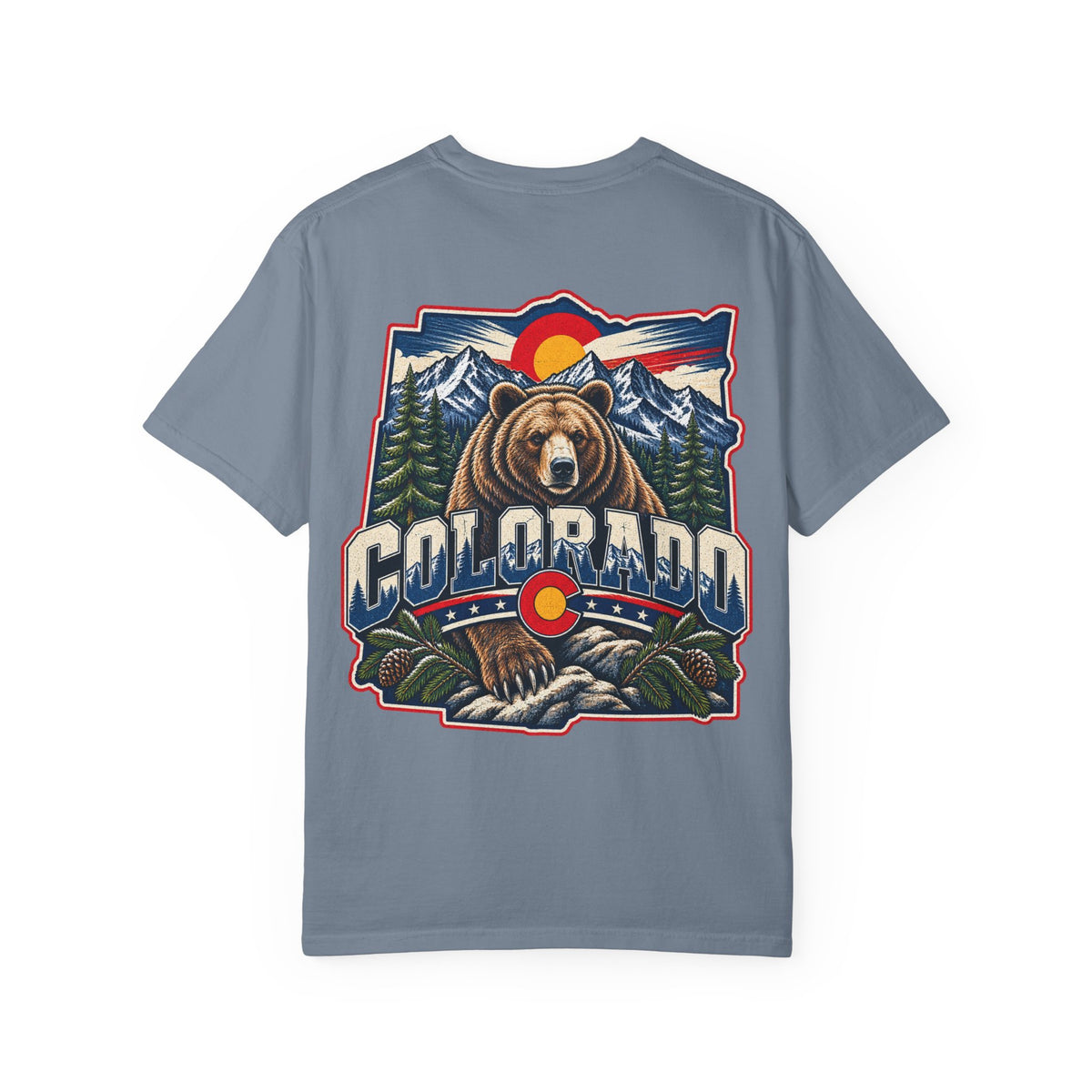 Colorado Bear Emblem  Unisex Comfort Color 1717 Streetwear Graphic Tee