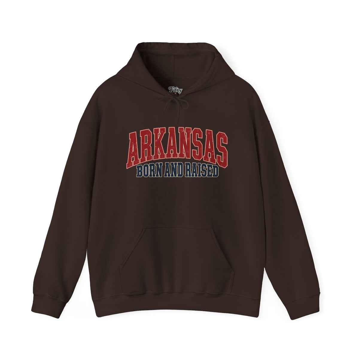 Arkansas Born and Raised Unisex Hoodie State Name Graphic