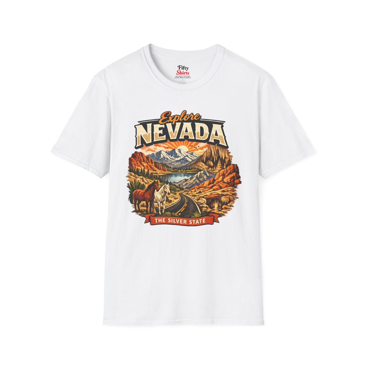 Explore Nevada Unisex Softstyle T Shirt State Pride Graphic Tee Collections FS03