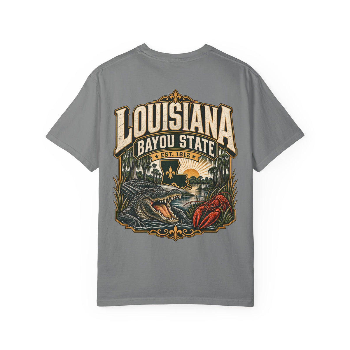 Louisiana Bayou Legacy Unisex Comfort Color 1717 Streetwear Graphic Tee