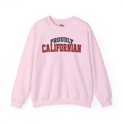 Proudly Californian California Unisex Crewneck Sweatshirt State Name Graphic
