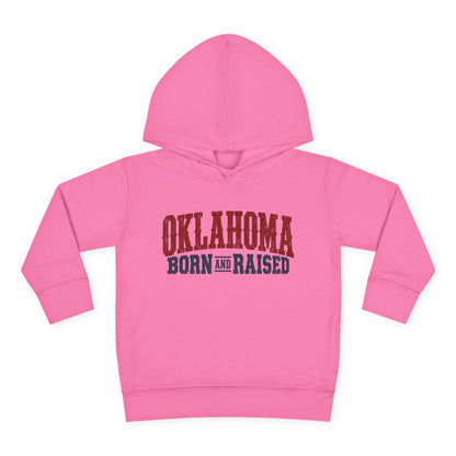 Oklahoma Born and Raised Classic Western Souvenir Unisex Toddler Pullover Fleece Hoodie