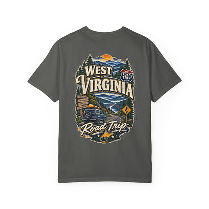 West Virginia Road Trip Unisex Comfort Color 1717 Streetwear Graphic Tee