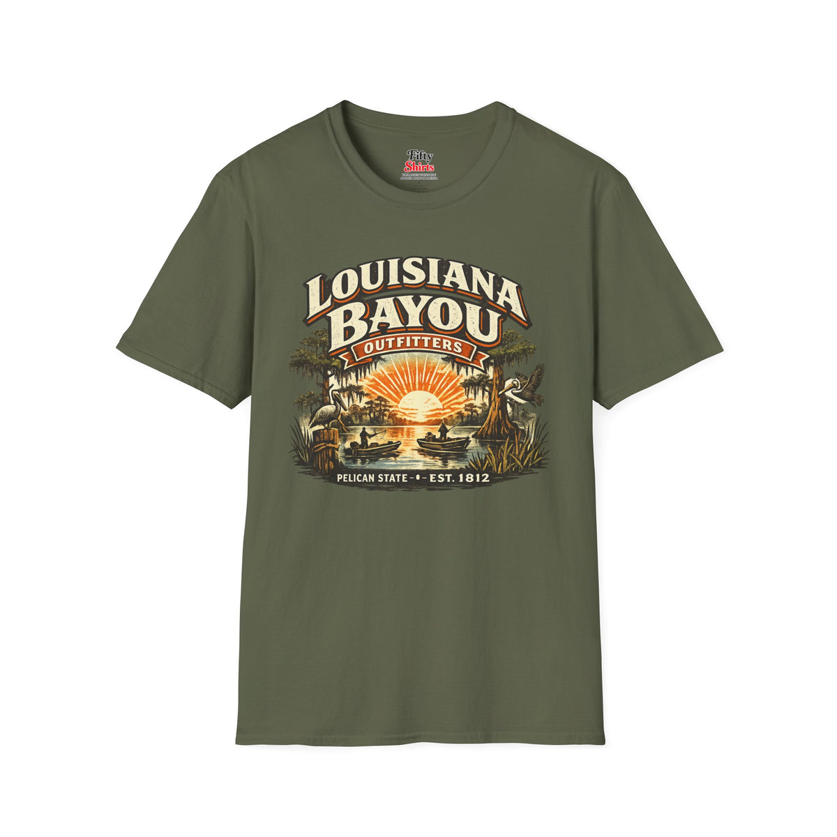 Louisiana Bayou Outfitters Unisex Softstyle T Shirt State Pride Graphic Tee Collections FS03