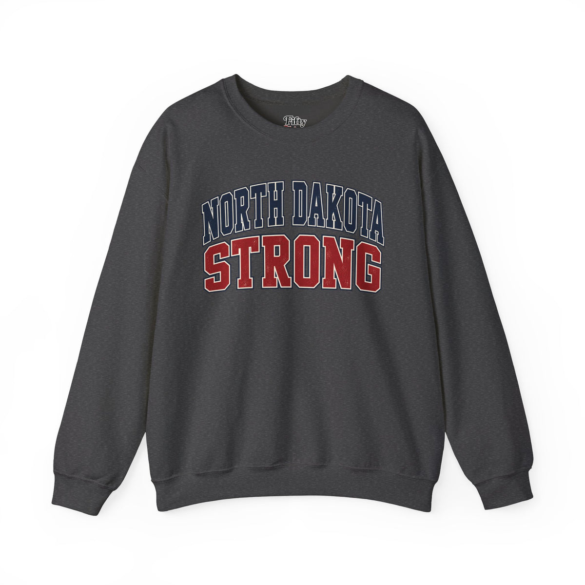 North Dakota Strong Unisex Crewneck Sweatshirt State Name Graphic