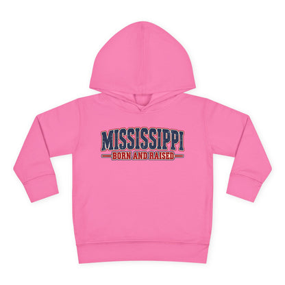 Mississippi Born and Raised Old-School Sign Unisex Toddler Pullover Fleece Hoodie